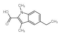 5-乙基-1,3-二甲基-1H-吲哚-2-羧酸结构式