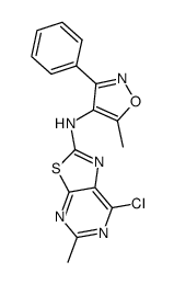 (7-Chloro-5-methyl-thiazolo[5,4-d]pyrimidin-2-yl)-(5-methyl-3-phenyl-isoxazol-4-yl)-amine Structure