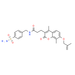 3-{4,8-dimethyl-7-[(2-methylprop-2-en-1-yl)oxy]-2-oxo-2H-chromen-3-yl}-N-(4-sulfamoylbenzyl)propanamide结构式