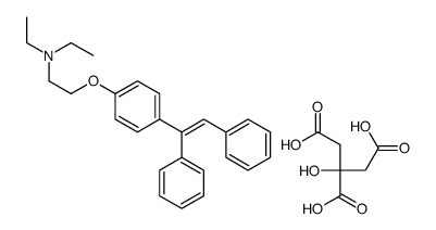 1-(p-(beta-Diethylaminoethoxy)phenyl)-1,2-diphenylethylene citrate结构式