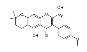 5-hydroxy-3-(4'-methoxy)phenyl-8,8-dimethyl-6,7-dihydro-4H,8H-benzo[1,2b:5,4b']dipyran-4-one-2-carboxylic acid Structure