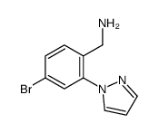 (4-bromo-2-pyrazol-1-yl-phenyl)methanamine Structure