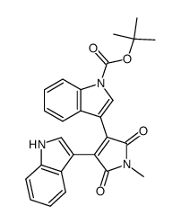 3-(1H-indol-3-yl)-4-[1-{tert-butyloxycarbonyl}indol-3-yl]-1-methyl-1H-pyrrole-2,5-dione Structure
