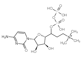 Cytidine 5'-(trihydrogen diphosphate), mono[2-(trimethylammonio)ethyl] ester Structure