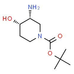 (3R,4S)-3-氨基-4-羟基哌啶-1-羧酸叔丁酯结构式