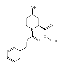 顺式-4-羟基-哌啶-1,2-二羧酸1-苄酯2-甲基酯结构式