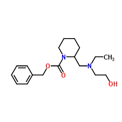 Benzyl 2-{[ethyl(2-hydroxyethyl)amino]methyl}-1-piperidinecarboxylate结构式