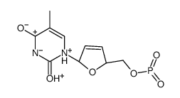 hydroxy-[[(2S,5R)-5-(5-methyl-2,4-dioxopyrimidin-1-yl)-2,5-dihydrofuran-2-yl]methoxy]-oxophosphanium结构式