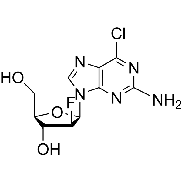 2-Amino-6-chloropurine-9-beta-D-(2’-deoxy-2’-fluoro)-arabinoriboside Structure