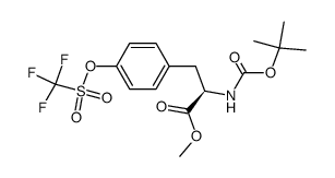 ((叔丁氧基羰基)氨基)-3-(4-(((三氟甲基)磺酰基)氧基)苯基)丙酸甲酯结构式