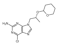 (R)-9-[2-(2-tetrahydropyranyloxy)propyl]2-amino-6-chloropurine Structure