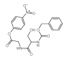 (4-nitrophenyl) 2-[(3-hydroxy-2-phenylmethoxycarbonylamino-propanoyl)amino]acetate结构式