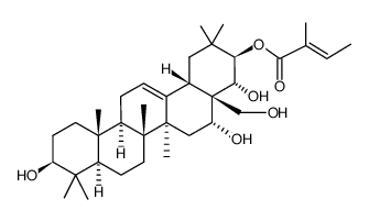 Olean-12-ene-3β,16α,21β,22α,28-pentol 21-[(E)-2-methyl-2-butenoate] Structure