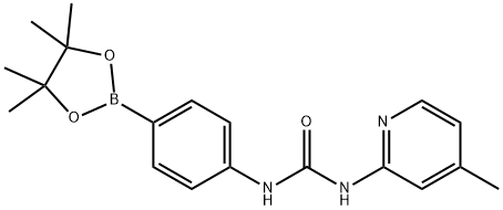 4-(4-甲基吡啶-2-基脲基)苯基硼酸频哪醇酯结构式