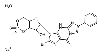 Rp-8-bromo-PET-Cyclic GMPS sodium salt结构式