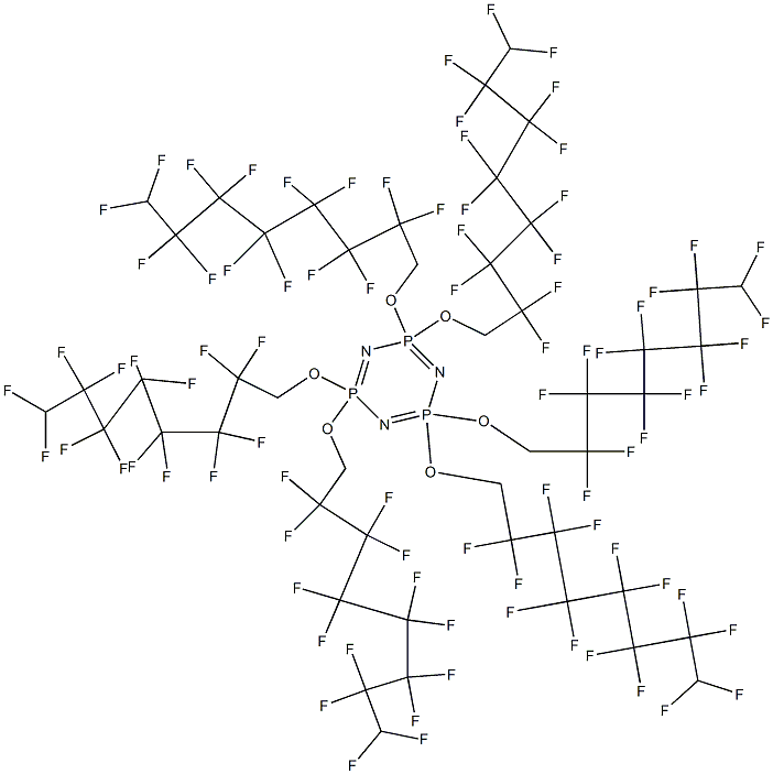 2,2,4,4,6,6-Hexahydro-2,2,4,4,6,6-hexakis((2,2,3,3,4,4,5,5,6,6,7,7,8,8-tetradecafluorooctyl)oxy)-1,3,5,2,4,6-triazatriphosphorine Structure