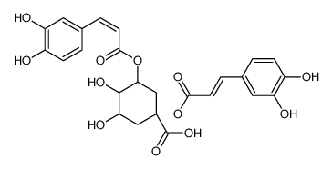 1,3-Bis{[(2E)-3-(3,4-dihydroxyphenyl)-2-propenoyl]oxy}-4,5-dihydr oxycyclohexanecarboxylic acid Structure