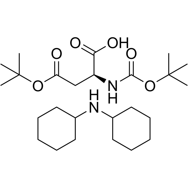 N-Boc-L-天冬氨酸 4-叔-丁酯 二环己基铵盐结构式