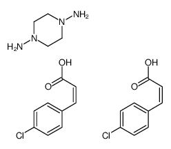 (4-azaniumylpiperazin-1-yl)azanium,(E)-3-(4-chlorophenyl)prop-2-enoate结构式