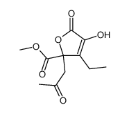 methyl 3-ethyl-4-hydroxy-5-oxo-2-(2-oxopropyl)-2,5-dihydrofuran-2-carboxylate Structure