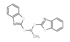 2-Benzothiazolesulfenamide,N-(2-benzothiazolylthio)-N-methyl- Structure