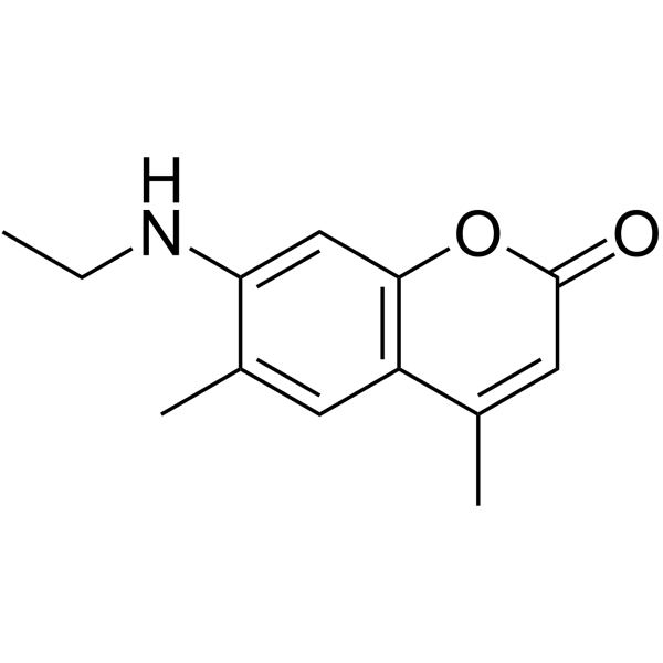 7-(乙氨基)-4,6-二甲基香豆素结构式