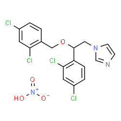 Imidazole, 1-[2,4-dichloro-b-[(2,4-dichlorobenzyl)oxy]phenethyl]-, mononitrate, (+)- (8CI) Structure