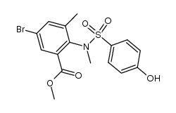 5-bromo-2-[(4-hydroxy-benzenesulfonyl)-methyl-amino]-3-methyl-benzoic acid methyl ester结构式