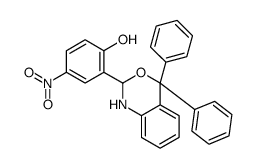2-(4,4-diphenyl-1,2-dihydro-3,1-benzoxazin-2-yl)-4-nitrophenol结构式