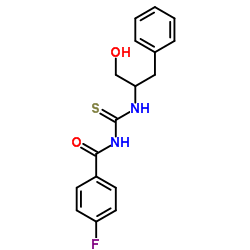 4-Fluoro-N-[(1-hydroxy-3-phenyl-2-propanyl)carbamothioyl]benzamide Structure