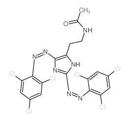 N-[2-[(2Z)-5-(2,4,6-trichlorophenyl)diazenyl-2-[(2,4,6-trichlorophenyl)hydrazinylidene]imidazol-4-yl]ethyl]acetamide结构式