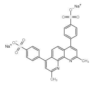 2,9-二甲基-4,7-二苯基-1,10-菲罗啉二磺酸二钠盐结构式