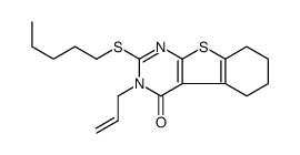 2-pentylsulfanyl-3-prop-2-enyl-5,6,7,8-tetrahydro-[1]benzothiolo[2,3-d]pyrimidin-4-one结构式