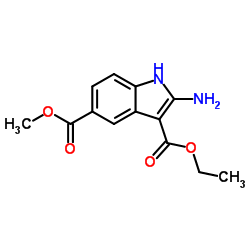 3-ethyl 5-methyl 2-amino-1H-indole-3,5-dicarboxylate结构式