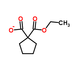 1-(Ethoxycarbonyl)cyclopentanecarboxylate结构式