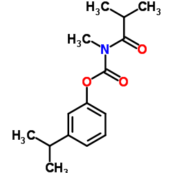 N-Methyl-N-(1-oxo-2-methylpropyl)carbamic acid 3-(1-methylethyl)phenyl ester结构式