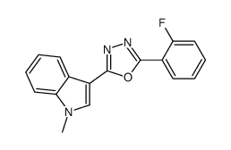 1H-Indole,3-[5-(2-fluorophenyl)-1,3,4-oxadiazol-2-yl]-1-methyl-(9CI) structure