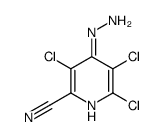 3,5,6-trichloro-4-hydrazinylpyridine-2-carbonitrile结构式