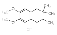 1,2,3,4-Tetrahydro-6,7-dimethoxy-2,2,3-trimethylisoquinolinium chloride结构式