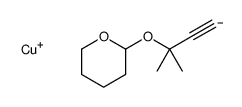 copper(1+),2-(2-methylbut-3-yn-2-yloxy)oxane Structure