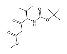 (4R)-4-(tert-butoxycarbonylamino)-5-methyl-3-oxo-hexanoic acid methyl ester结构式