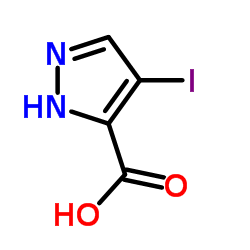 4-碘-1H-吡唑-5-羧酸结构式