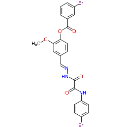 4-[(E)-({[(4-Bromophenyl)amino](oxo)acetyl}hydrazono)methyl]-2-methoxyphenyl 3-bromobenzoate结构式