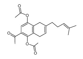 2-acetyl-6-(4-methylpent-3-en-1-yl)-5,8-dihydronaphthalene-1,4-diyl diacetate结构式