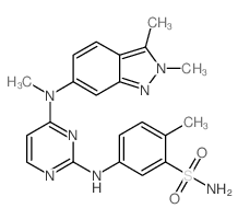 5-{4-[(2,3-Dimethyl-2H-indazol-6-yl)-methyl-amino]-pyrimidin-2-ylamino}-2-methyl-benzenesulfonamide picture