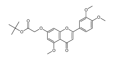 Acetic acid, 2-[[2-(3,4-dimethoxyphenyl)-5-methoxy-4-oxo-4H-1-benzopyran-7-yl]oxy]-, 1,1-dimethylethyl ester结构式