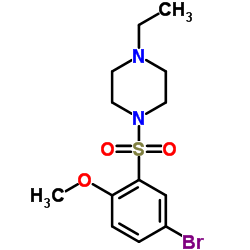 1-((5-溴-2-甲氧苯基)磺酰)-4-乙基哌嗪结构式