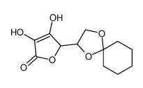 5-(1,4-Dioxaspiro[4.5]dec-2-yl)-3,4-dihydroxy-2(5H)-furanone (non -preferred name)结构式