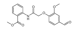 Benzoic acid, 2-[[2-(4-formyl-2-methoxyphenoxy)acetyl]amino]-, methyl ester结构式