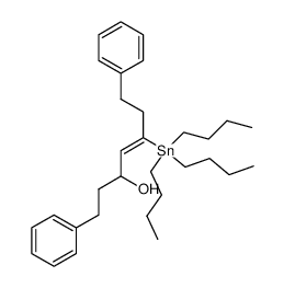 (Z)-1,7-Diphenyl-5-tributylstannanyl-hept-4-en-3-ol Structure
